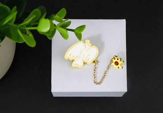 和平鴿動(dòng)物金屬徽章定制