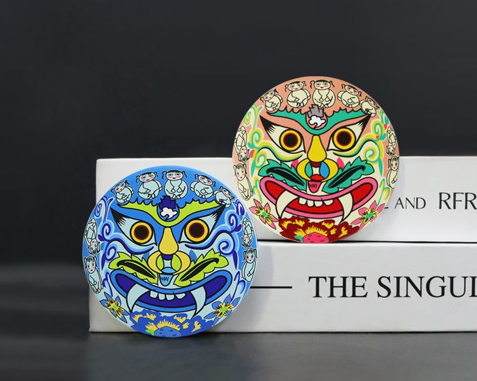 女媧面具馬口鐵冰箱貼定制