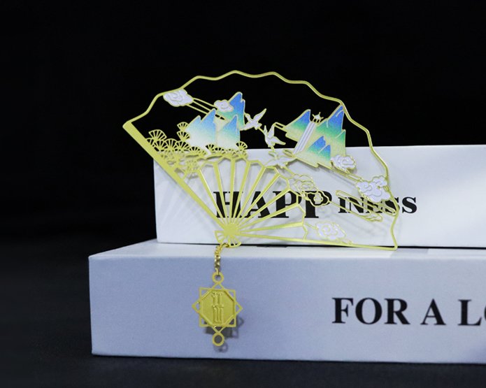 團(tuán)扇金屬書(shū)簽