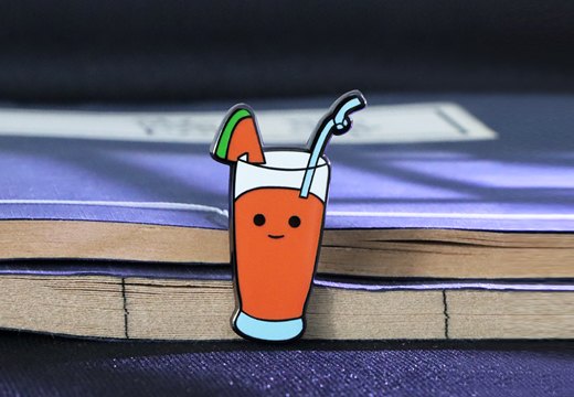 卡通奶茶杯金屬徽章定制