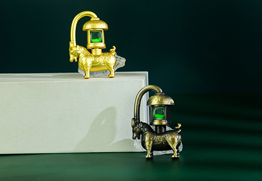 錯銀銅牛燈金屬冰箱貼定制