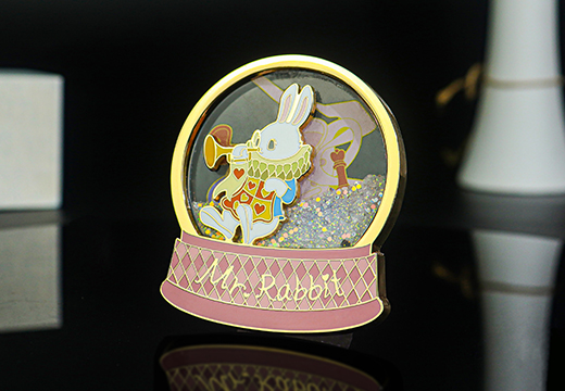 懷表兔金屬流沙冰箱貼定制