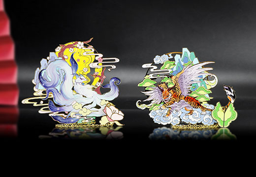 山海經(jīng)神獸鏤空金屬書簽定制