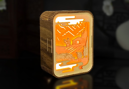 桌面擺件木雕小夜燈定制