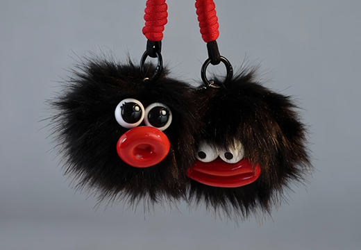 煤球毛絨娃娃鑰匙扣定制